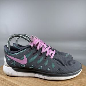 S Nike Free 5.0 Women’s Running Shoes Size 7.5 Gray Pink Teal 642199-061
